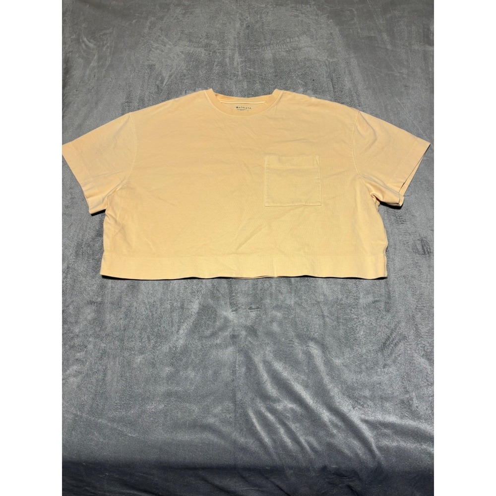 Athleta Women Size S Orange True Favorite Cotton Crop T Shirt 530149-10 Wear